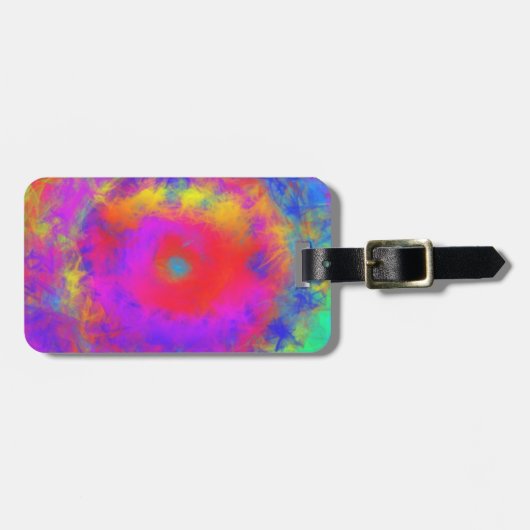 Abstracte kleurstofvormer patroon bagagelabel (Voorkant horizontaal)