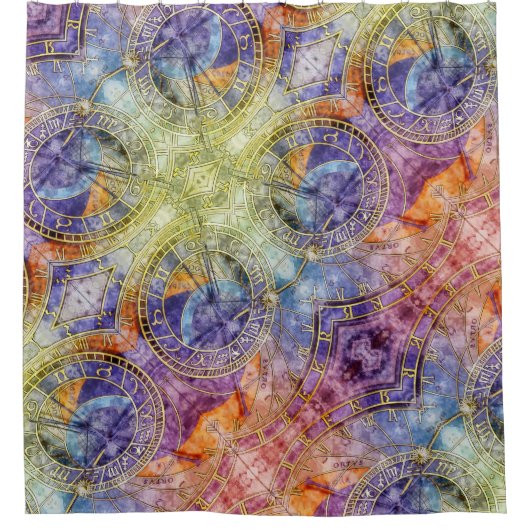 Abstracte kleurtijdastrologie douchegordijn (Voorkant)