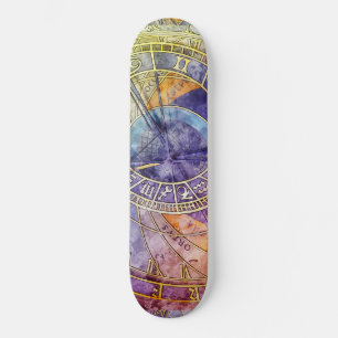 Abstracte kleurtijdastrologie skateboard