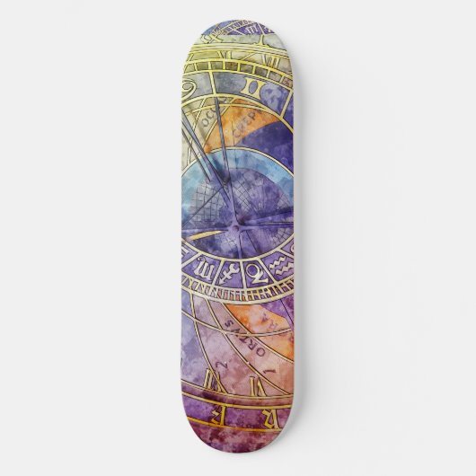 Abstracte kleurtijdastrologie skateboard (Voorkant)