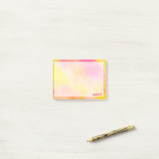 Abstracte kleurverloop Lichtgevende vreugde Post-it® Notes (Op bureau)
