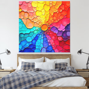 Abstracte Kleurwiel Wervelende Kunst Canvas Afdruk