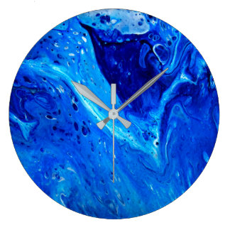Abstracte klok met vloeibaar vloeibaar kunstontwer