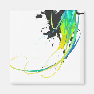 Abstracte koel water Verf Spletters Magneet