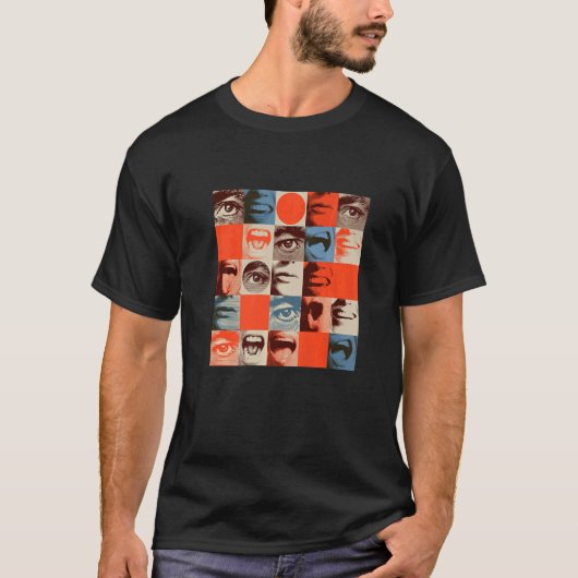 Abstracte koele gezichtsuitdrukking grafische ontw t-shirt (Voorkant)