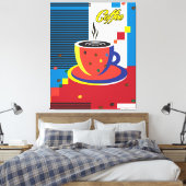Abstracte Koffiebeker Trendy hedendaagse kunst Canvas Afdruk (Insitu (Slaapkamer))