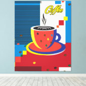 Abstracte Koffiebeker Trendy hedendaagse kunst Canvas Afdruk (Insitu (Houten vloer))