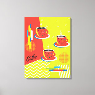 Abstracte koffiekop trendy hedendaagse kunst canvas afdruk