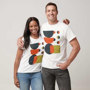 Abstracte koffiekopjes gestapeld t-shirt