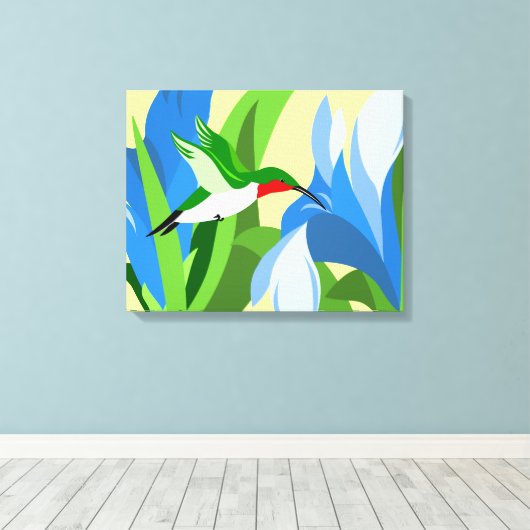 Abstracte kolibrie canvas kunst (Insitu (Houten vloer))