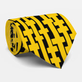 Abstracte kolommen - Amber op zwart Stropdas (Opgerold)