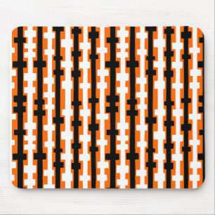 Abstracte kolommen - Zwart en wit op Sinaasappel Muismat