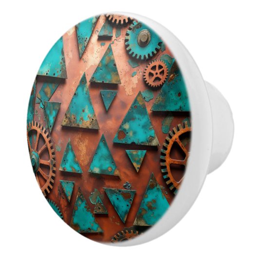 Abstracte Koper- en Metaalvormen Keramische Knop (Rechts)