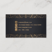 Abstracte koperbladeren - houtskool visitekaartje (Achterkant)