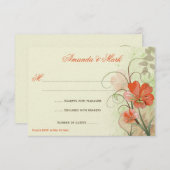 Abstracte Koraal Lime Bloemen Krullen Reactiekaart Kaart (Voorkant / Achterkant)