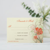 Abstracte Koraal Lime Bloemen Krullen Reactiekaart Kaart (Staand voorkant)