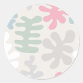 Abstracte koraalrifvormen ronde sticker (Voorkant)