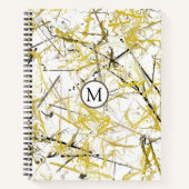 Abstracte Krabbels - Mosterd en Bruin Notitieboek (Voorkant)