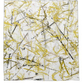Abstracte kribbels - Mosterd en bruin Douchegordijn (Voorkant)