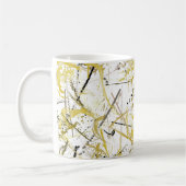 Abstracte kribbels - Mosterd en bruin Koffiemok (Links)