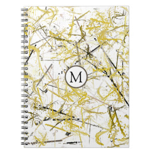 Abstracte kribbels - Mosterd en bruin Notitieboek