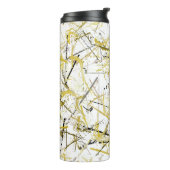 Abstracte kribbels - Mosterd en bruin Thermosbeker (Gedraaid links)