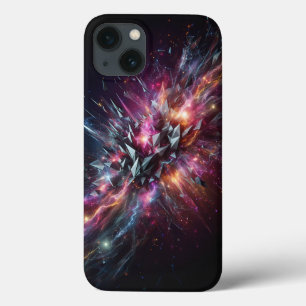 Abstracte Kristal Energie Barst Hoesje - Neon 