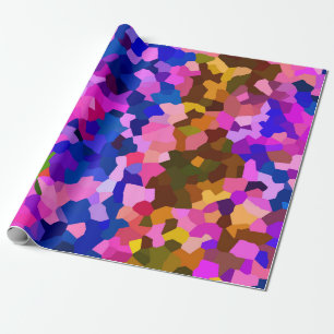 Abstracte kristallijne levendige mozaïekpatroon cadeaupapier