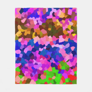 Abstracte kristallijne levendige mozaïekpatroon fleece deken