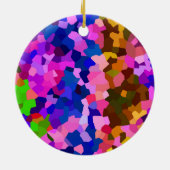 Abstracte kristallijne levendige mozaïekpatroon keramisch ornament (Achterkant)