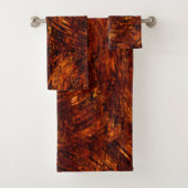 Abstracte kromtebanden in roodgouden tinten bad handdoek (Insitu)