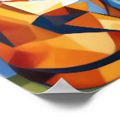 Abstracte kubist Calico Cat Poster (Hoek)