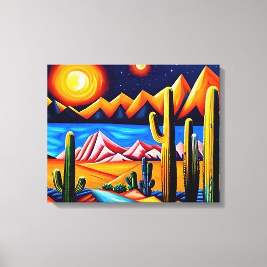 Abstracte kubist Desert Canvas Print (Voorkant)