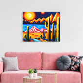 Abstracte kubist Desert Canvas Print (Insitu (Woonkamer))