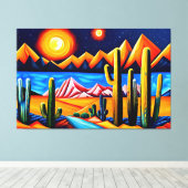 Abstracte kubist Desert Canvas Print (Insitu (Houten vloer))