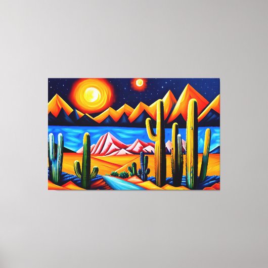 Abstracte kubist Desert Canvas Print (Voorkant)