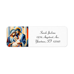 Abstracte kubistische familie etiket