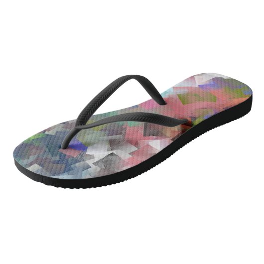 Abstracte kubussen teenslippers (Schuin)