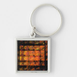 Abstracte kunst aan de muur sleutelhanger