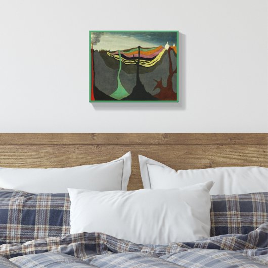Abstracte kunst aarde vulkaan canvas afdruk (Insitu (Slaapkamer))