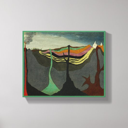 Abstracte kunst aarde vulkaan canvas afdruk (Voorkant)