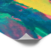 Abstracte kunst Abstra: groen en roze Abstract sch Poster (Hoek)