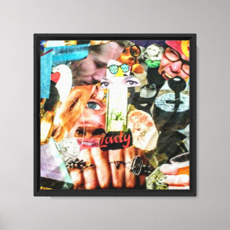 Abstracte kunst afbeelding opgerekt canvas print