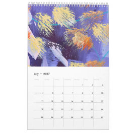 Abstracte Kunst Agenda met Losse Pagina's met Kwas Kalender