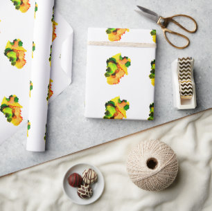 Abstracte kunst alcoholinkt geel groen cadeaupapier