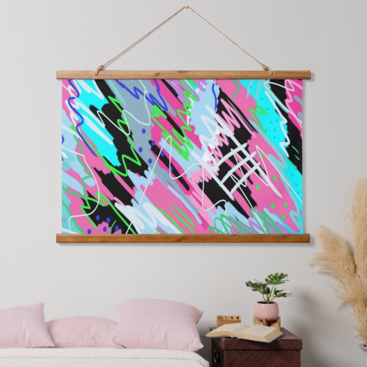 Abstracte kunst beginnen bij Bloom Hangend Wandkleed (Slaapkamer)