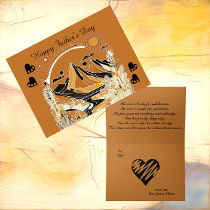 Abstracte kunst berglandschap bos vaders dag kaart