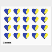 Abstracte Kunst Blauw Geel Hart Sticker (Vel)