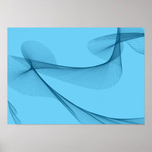 Abstracte Kunst - Blauwe Tinten Poster