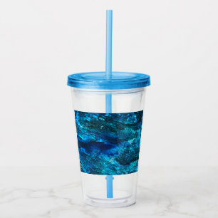Abstracte Kunst Blauwe Tumbler Acryl Drinkbeker